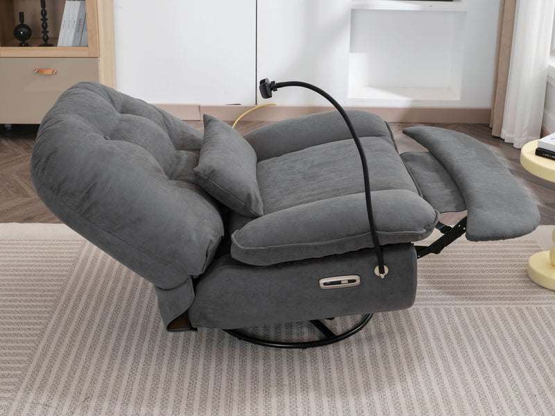 Power Recliner Swivel Glider USB Charger With Bluetooth Music Player, Sleep, Working, Game And Leisure