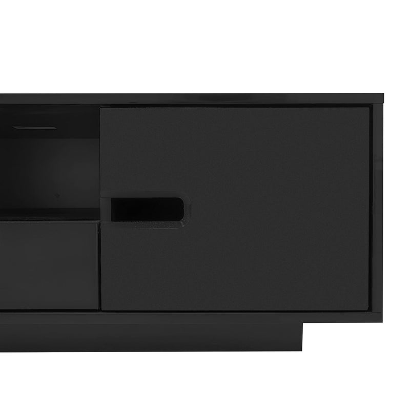 Modern High Glossy Rectangle Coffee Table With 16 Color LED Lights For Living Room