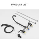 Kitchen Sink Faucet With 2 Handles And Pull Out Side Sprayer, 4 Hole Installation