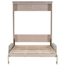 Queen Size Murphy Bed With Sofa And LED - Beige