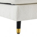 L Shaped Convertible Sectional Sofa 4 Seat Tufted Couch Set With Two Tone Adjust Legs Cloud Movable Ottoman