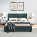 Modern Cushioned Bed Frame With Headboard And Drawers