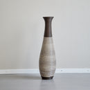 Tall Standing Designer Floor Vase Durable Artificial Rattan Elegant 2 Tone Finish Ideal Decor Accent For Living Room, Bedroom, Entryway Stylish Home Decor Statement Piece - Black / Gray