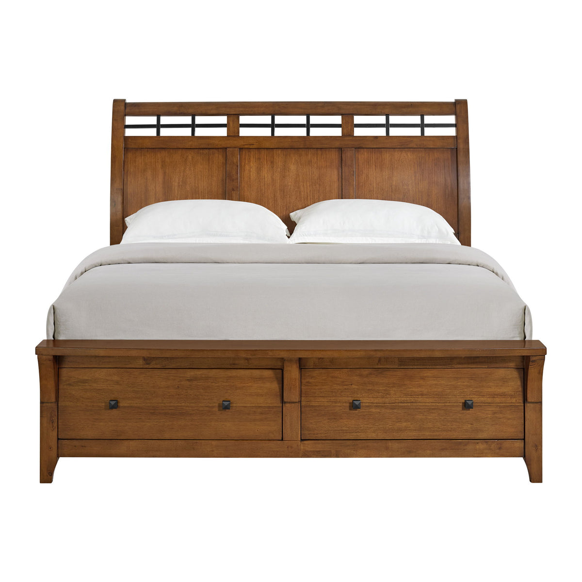 Gage Sleigh Storage Bed in Light Brown by Elements International, view 7