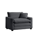 Modern Classic Corduroy Fabric Single Chair Deep Seat Sofa With Pillow