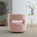 Swivel Comfy Round Barrel Chair With Soft Teddy Fabric For Living Room