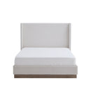 Hosford - Minimalist Upholstered Wingback Bed With Wood Base Platform