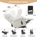 Oversized Power Lift Recliner Chai With Remote Control, Side Pocket, Spacious Seat