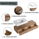 Modern Wall Mounted Bathroom Vanity With Resin Sink And Soft Close Drawer