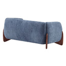 Contemporary Boucle Sherpa Sofa With Birch Wood Legs