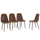 (Set of 4) Backrest AndTransfer Legs Chairs Adding A Touch Of Elegance To Minimalist And Scandinavian Style Homes - Walnut