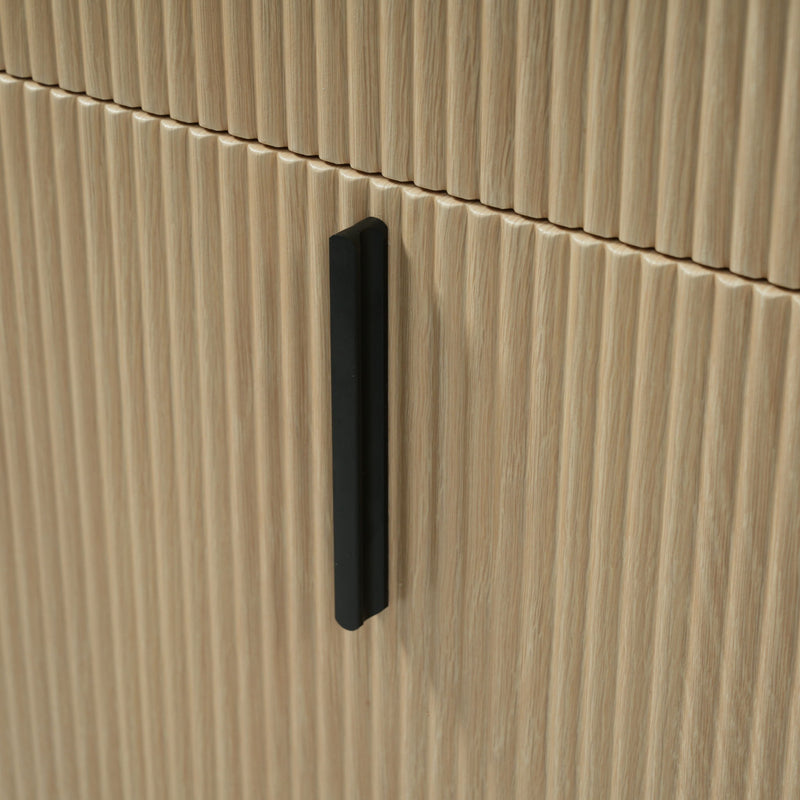 Bathroom Vanity With Ceramic Sink, Fluted Design