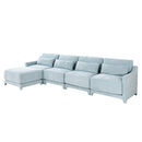 Stylish Sofa With Ottoman And Lumbar Pillows, Ergonomic Design