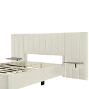 Upholstered Platform Bed With Big Headboard