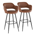 Margarite - Contemporary Fixed Height BarStool With Square Footrest (Set of 2)