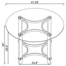 Keeling - 5 Piece Round Glass Top Acrylic Dining Set - Chrome