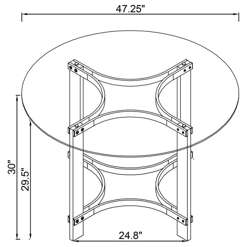 Keeling - 5 Piece Round Glass Top Acrylic Dining Set - Chrome