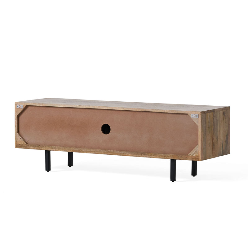 TV Stand With 3 Cabinets For TVs Up To 59" - Natural