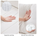 Modern Sectional Sofa With Vertical Stripes, 2 Pillows, 5 Seat Couch With Convertible Ottoman, Various Combinations, L-Shape Indoor Furniture For Living Room