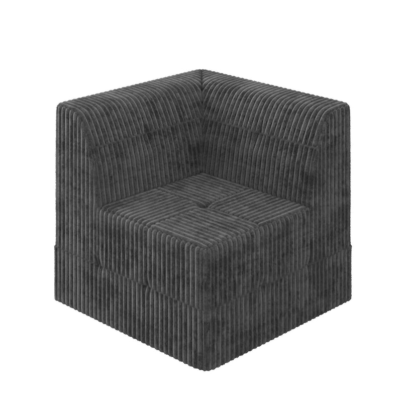 Modern Minimalist L Shape Modular Sectional Sofa, Sleeper Corduroy Couch