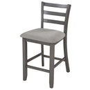 5 Piece Wooden Counter Height Dining Set With Padded Chairs, Storage Shelving