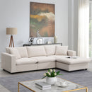 Modern Sectional Sofa With Throw Pillows, Cloud L Shaped Couch Set With Wide 4 Seat Comfy Couch Set With Movable Ottoman