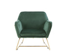 Keira - Velvet Accent Chair With Metal Base