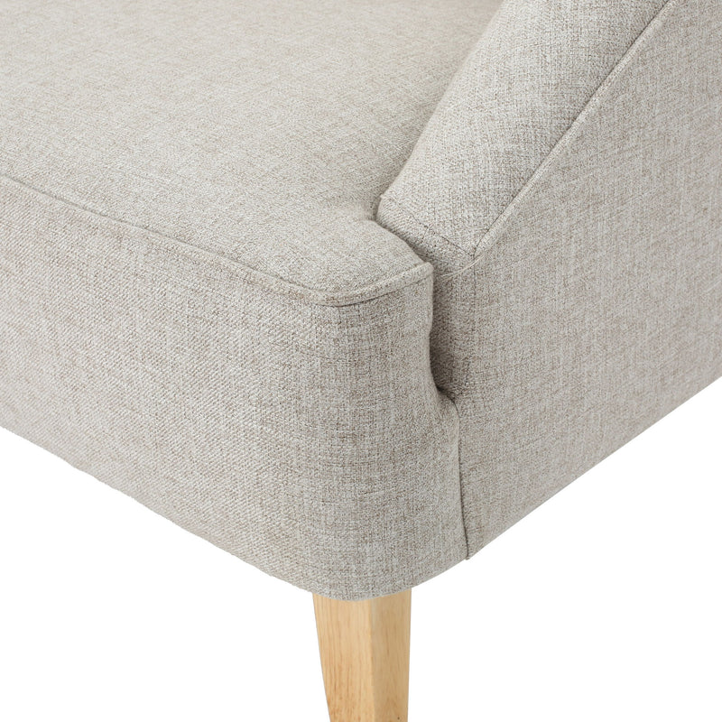 Modern Fabric Loveseat With Sloped Armrests For Living Room - Beige