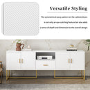 TV Cabinet With 1 Drawer, 2 Cabinets, Handles And Anti-Tip Device