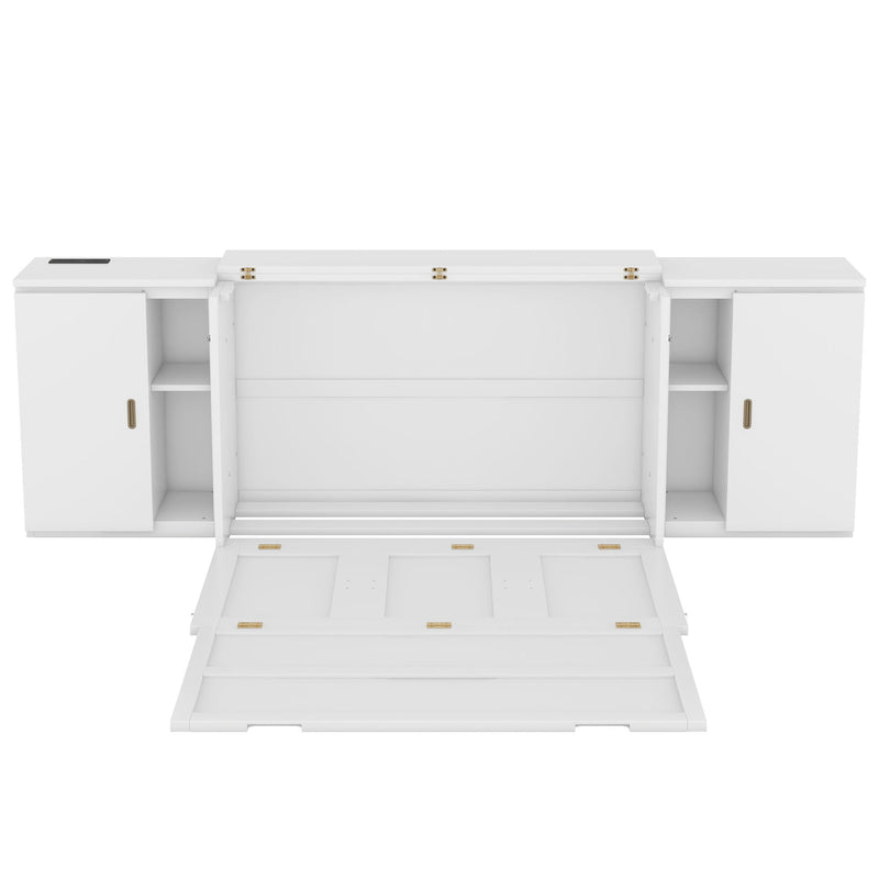 Murphy Bed With Shelves, Cabinets And USB Ports