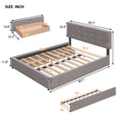 Upholstered Platform Bed With Classic Headboard And Drawers, No Box Spring Needed