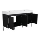 Freestanding Bathroom Vanity With Resin Sink And Storage Cabinet