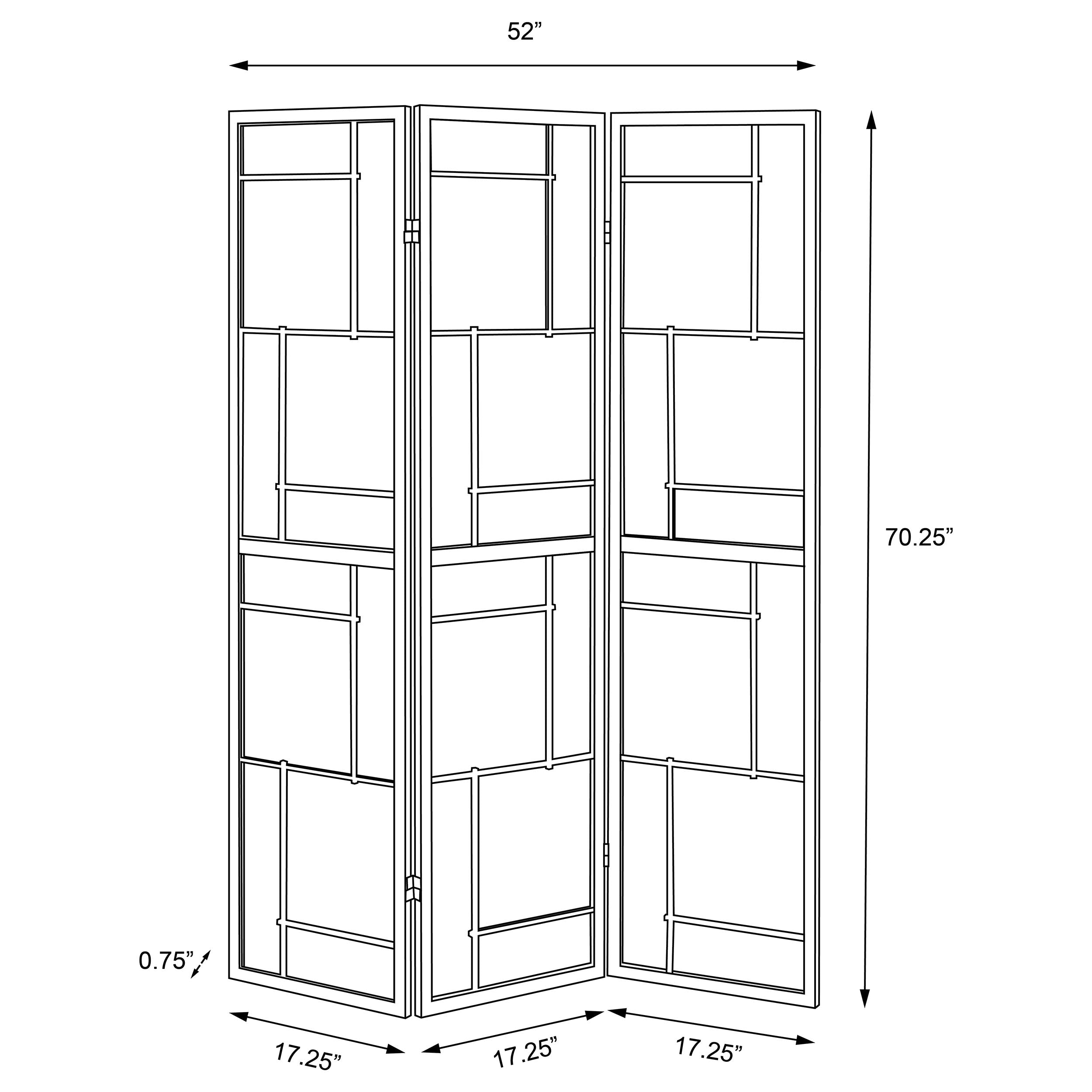 Damis 3-Panel Room Divider Folding Shoji Screen Black — view 7
