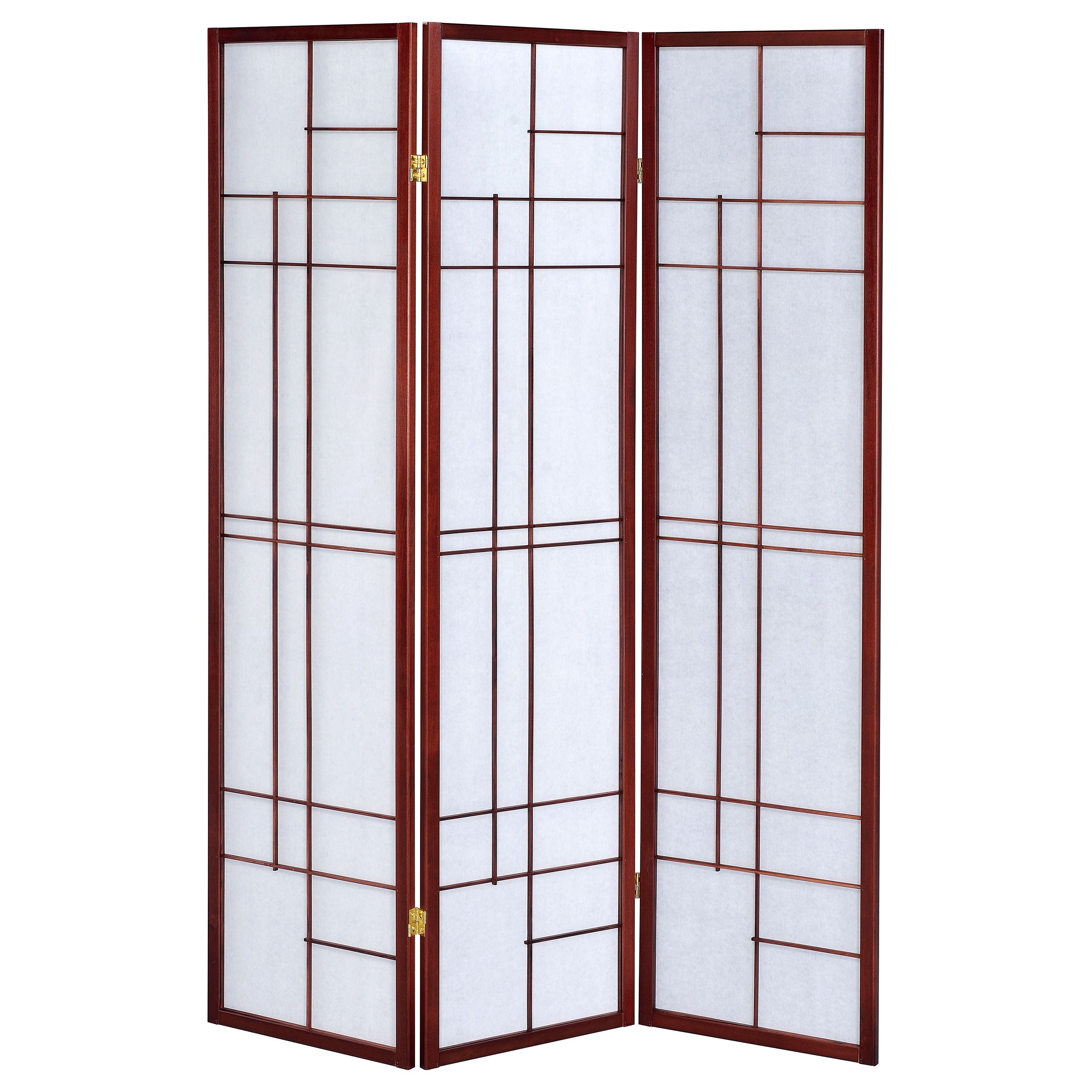 Katerina 3-Panel Room Divider Folding Shoji Screen Cherry — view 3