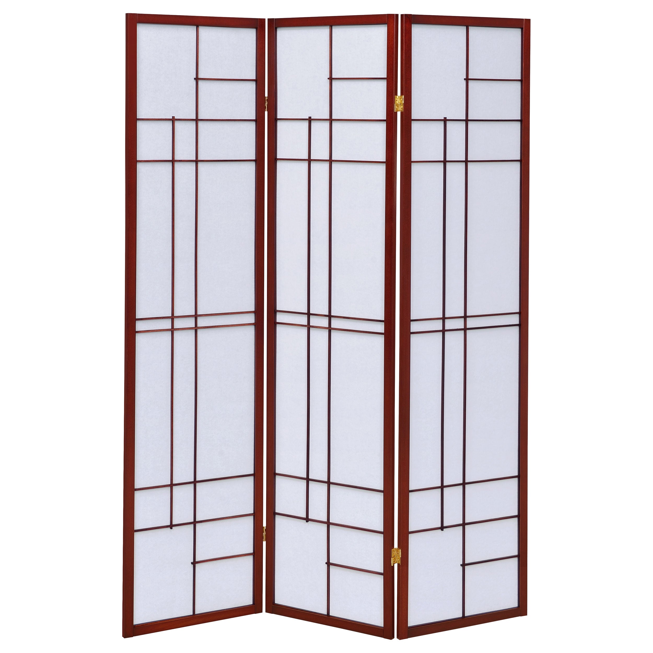 Katerina 3-Panel Room Divider Folding Shoji Screen Cherry — view 4