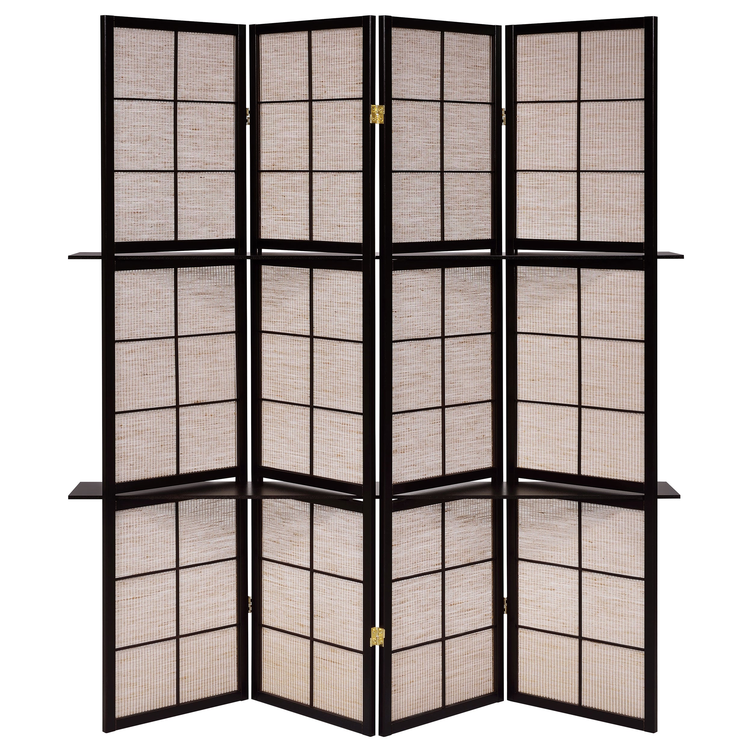 Iggy 4-Panel Room Divider Folding Shoji Screen Cappuccino — view 4