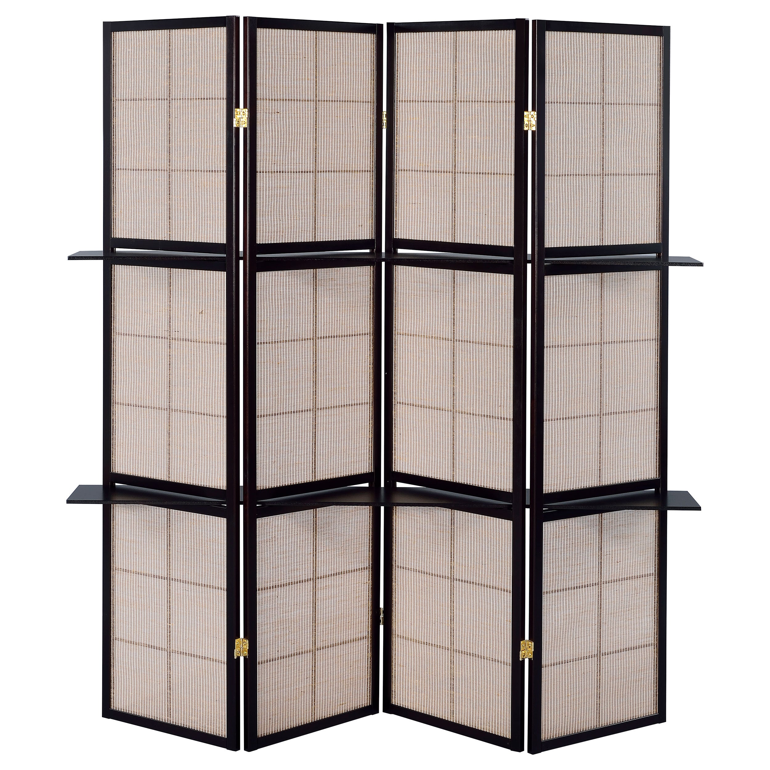 Iggy 4-Panel Room Divider Folding Shoji Screen Cappuccino — view 5