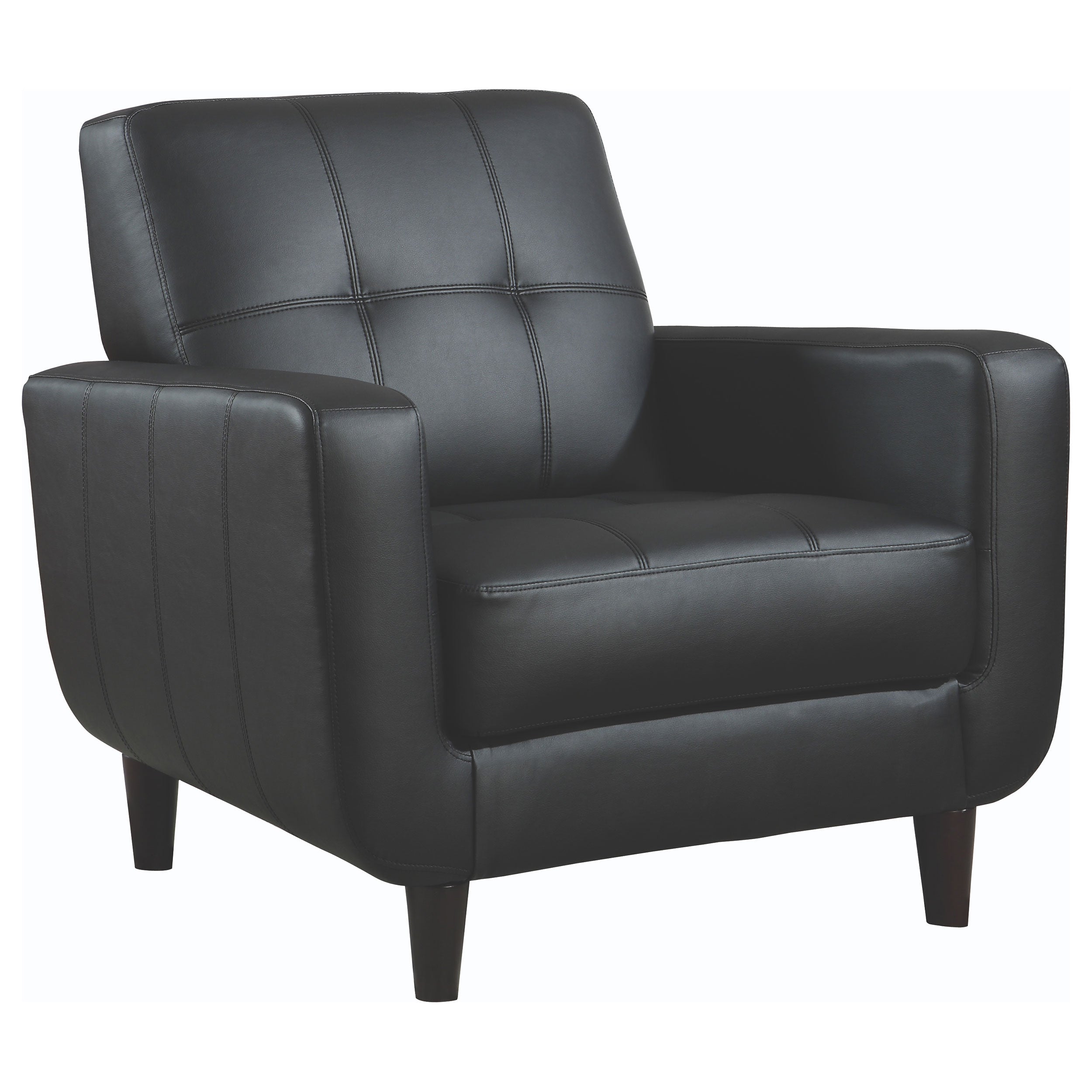 Aaron Upholstered Track Arm Tufted Accent Chair Black — view 1