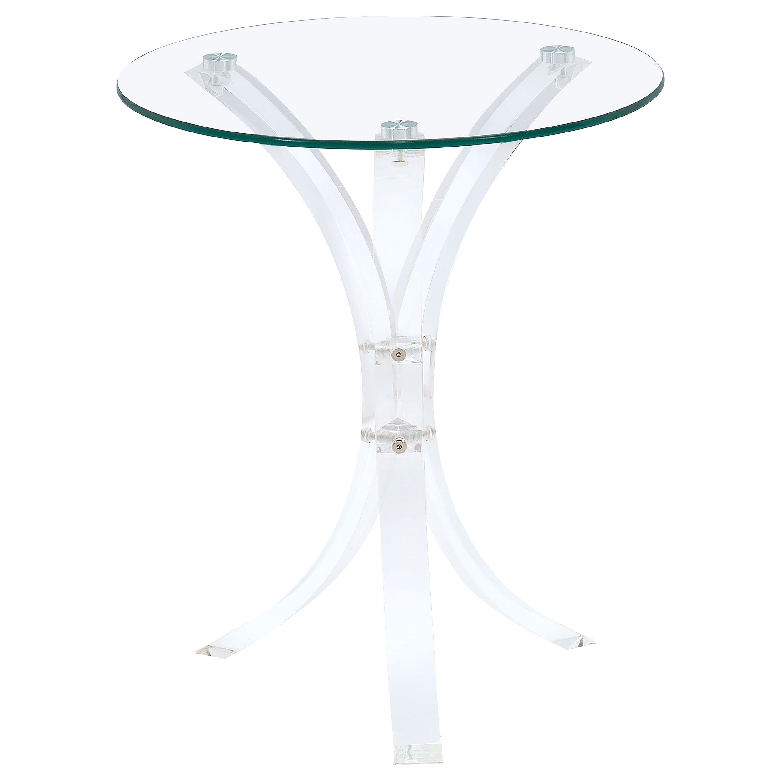 Laning Round Glass Top Acrylic Side Table Clear — view 1