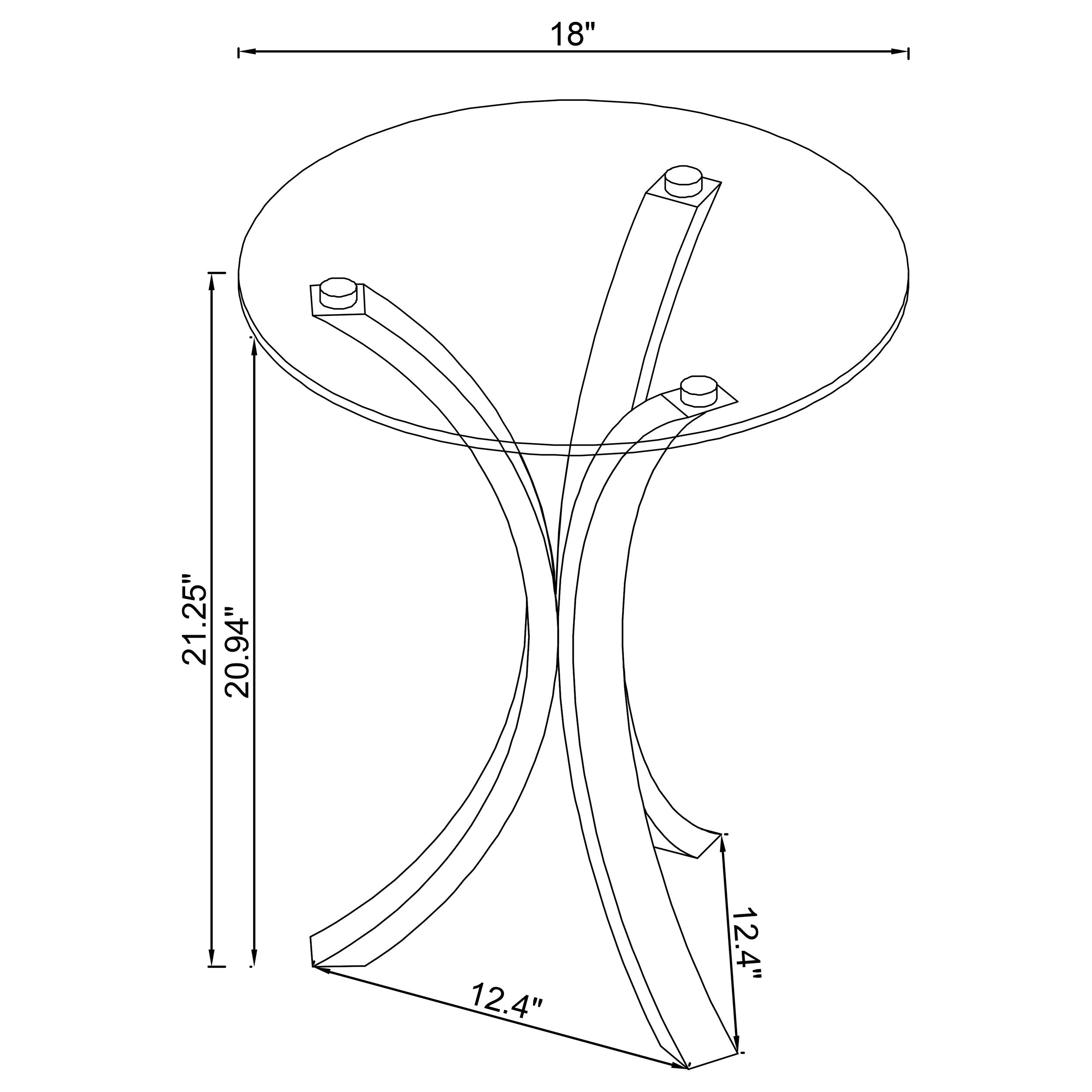 Laning Round Glass Top Acrylic Side Table Clear — view 4