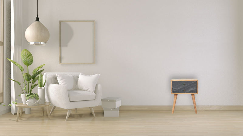 Slade - Bedside Table - Stone Gray
