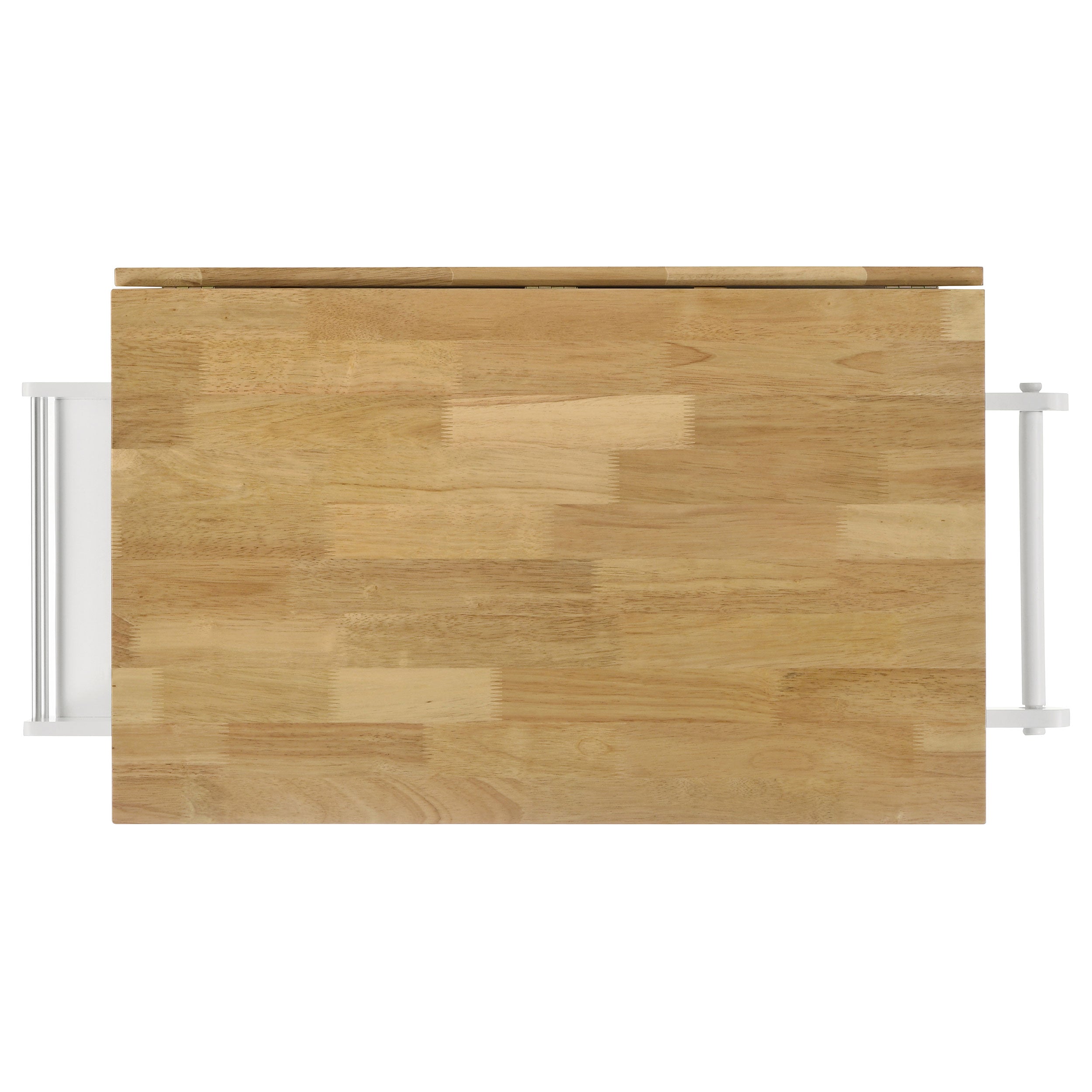 Jalen 3-door Mobile Kitchen Cart Natural Brown and White — view 7