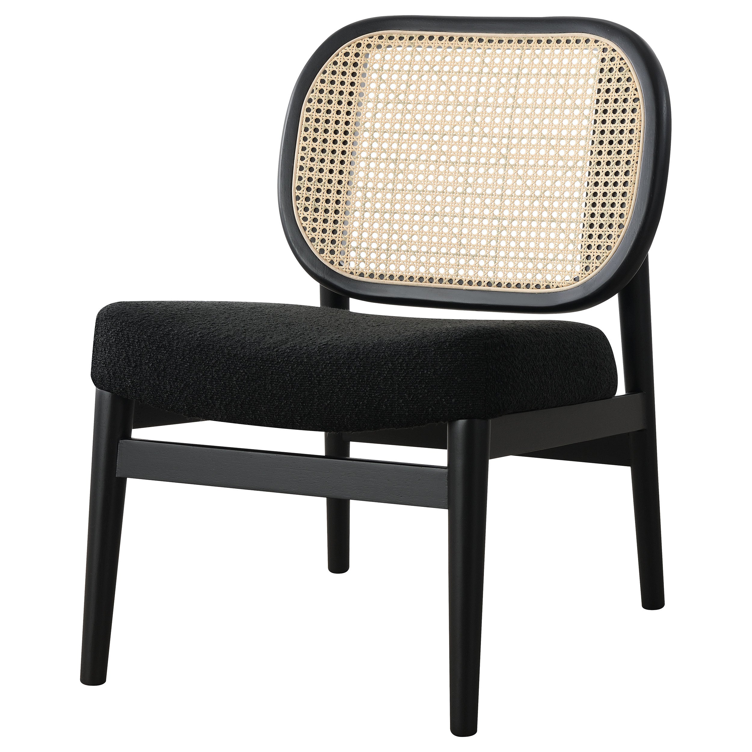 Rayo Rattan Cane Back Accent Chair with Padded Seat Black — view 4