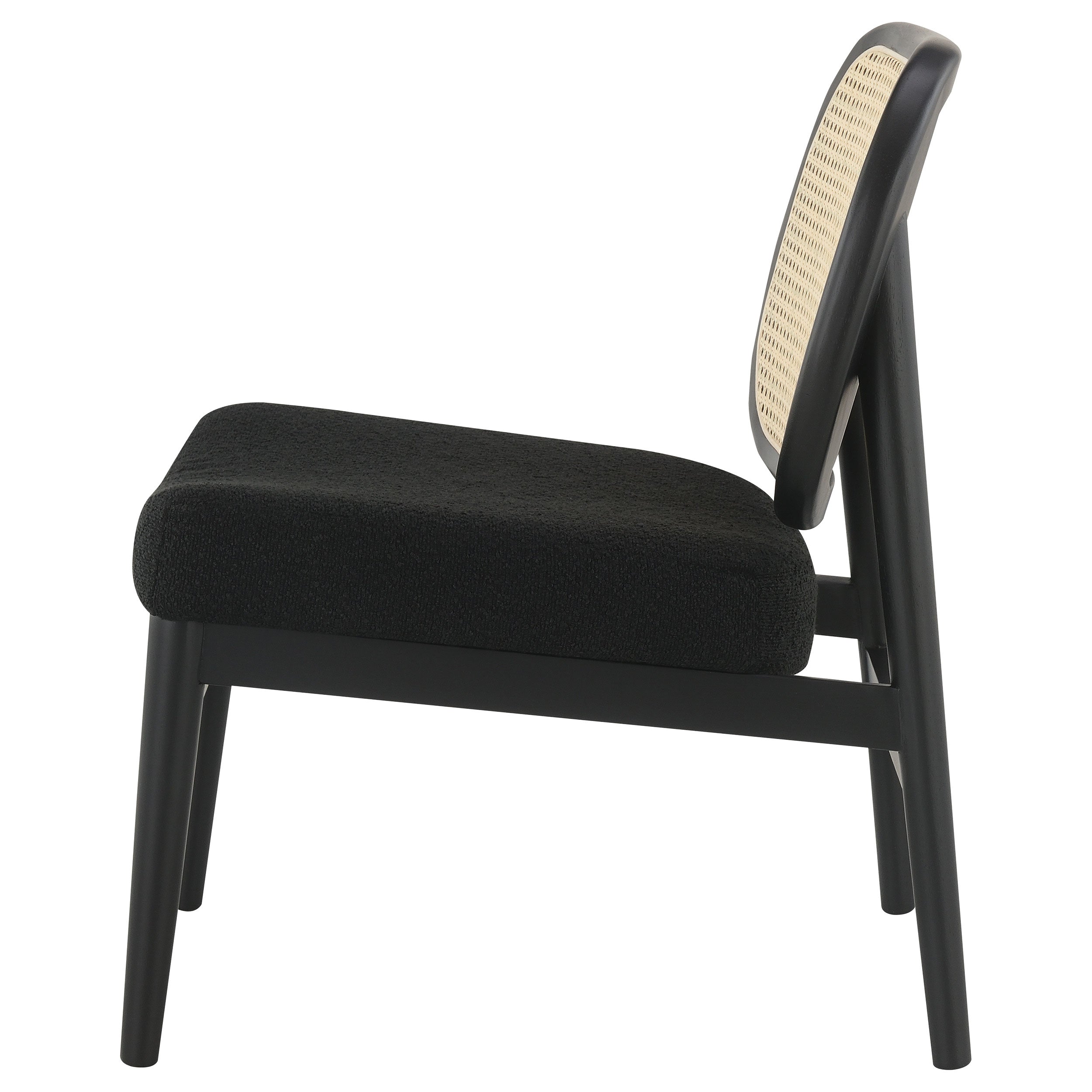 Rayo Rattan Cane Back Accent Chair with Padded Seat Black — view 5