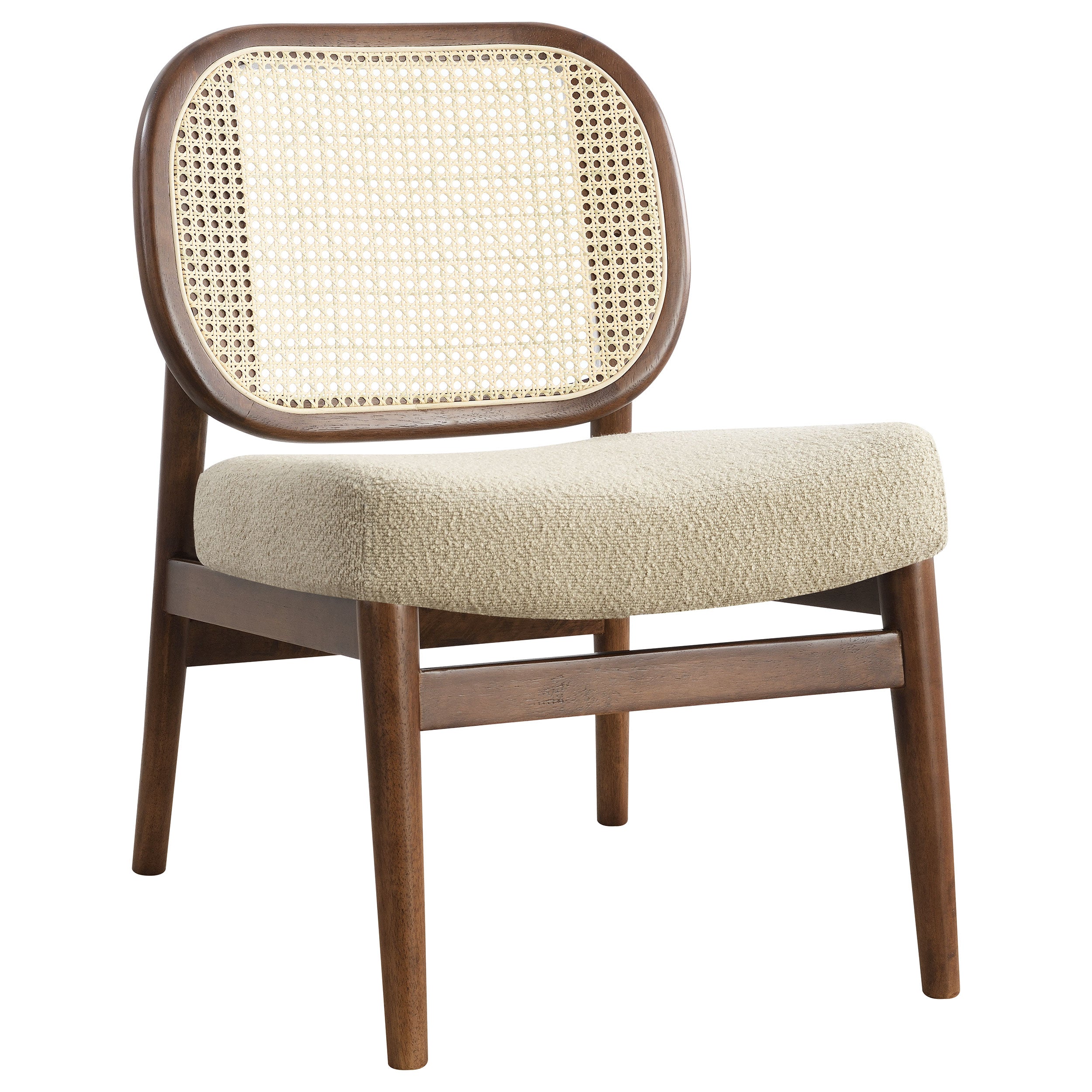 Rayo Rattan Cane Back Accent Chair with Padded Seat Camel — view 1