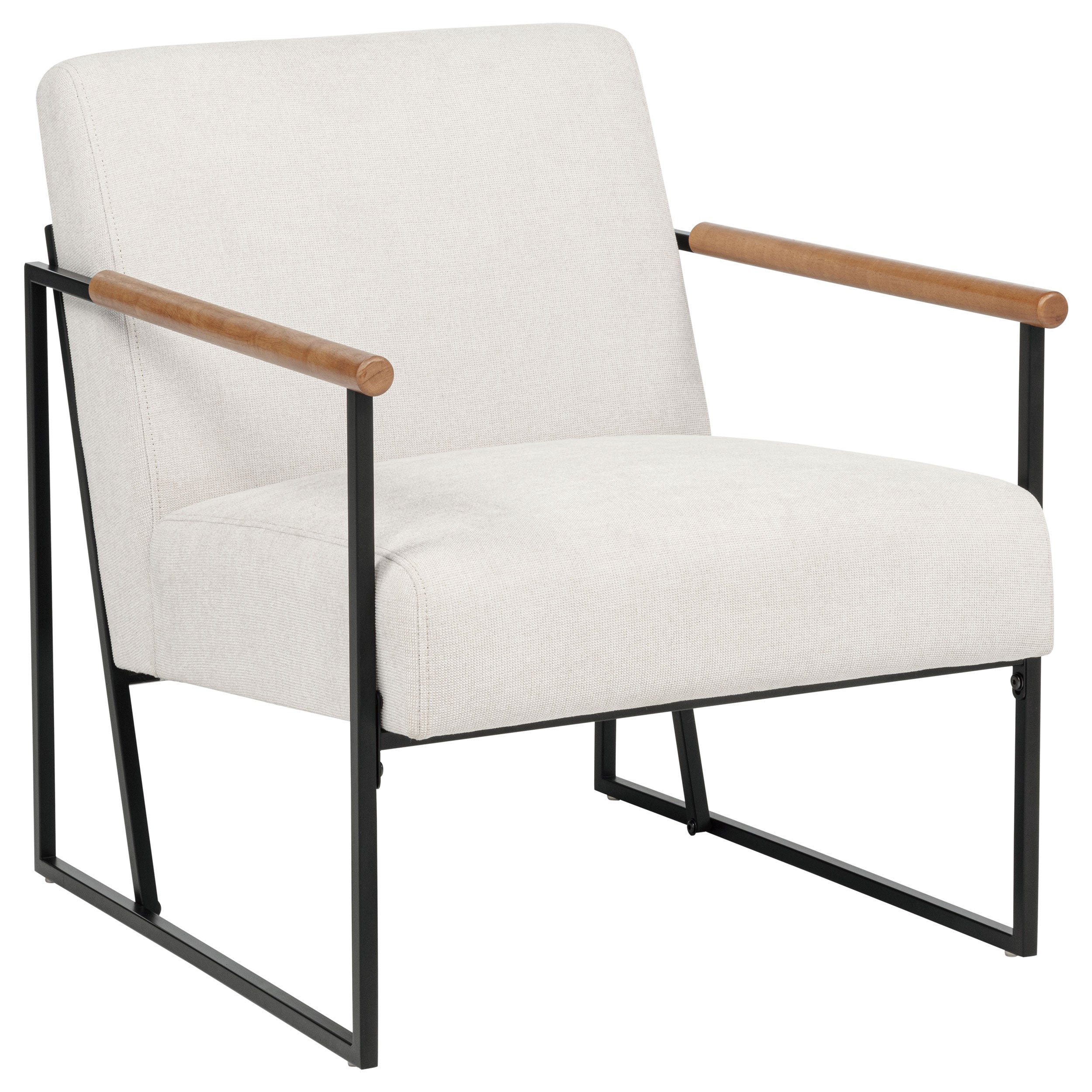 Monsen Fabric Upholstered Metal Frame Accent Chair Ivory — view 1