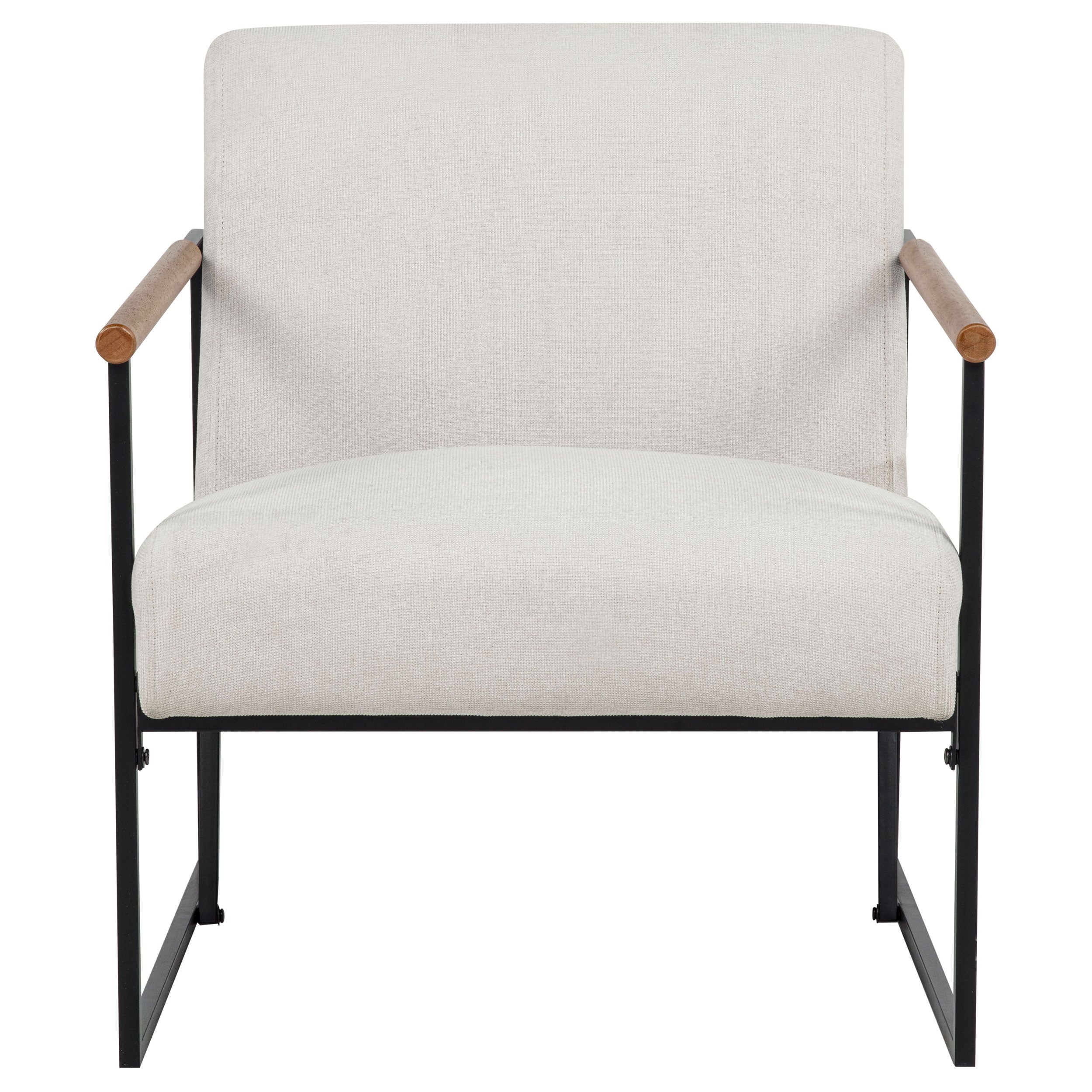 Monsen Fabric Upholstered Metal Frame Accent Chair Ivory — view 3