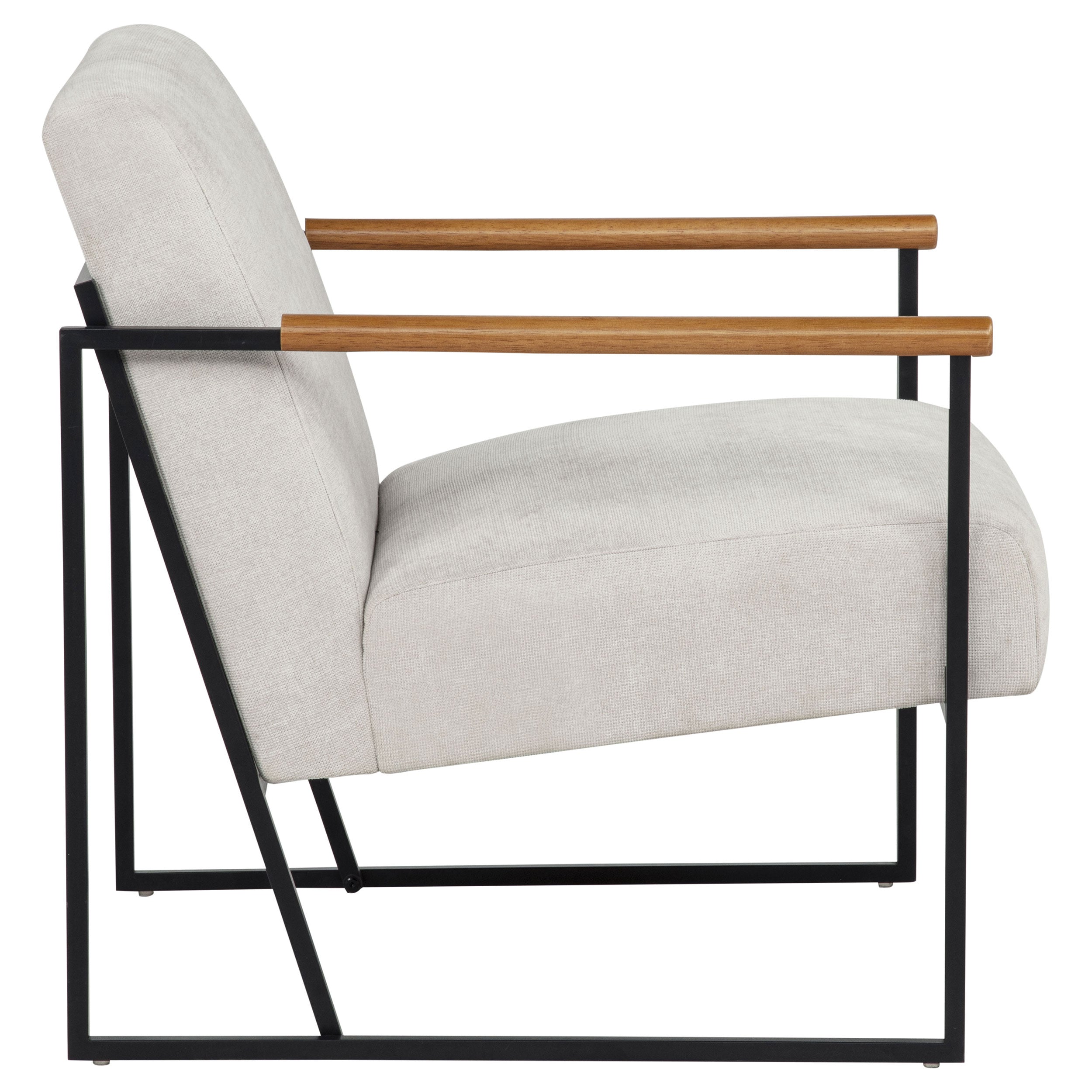 Monsen Fabric Upholstered Metal Frame Accent Chair Ivory — view 9