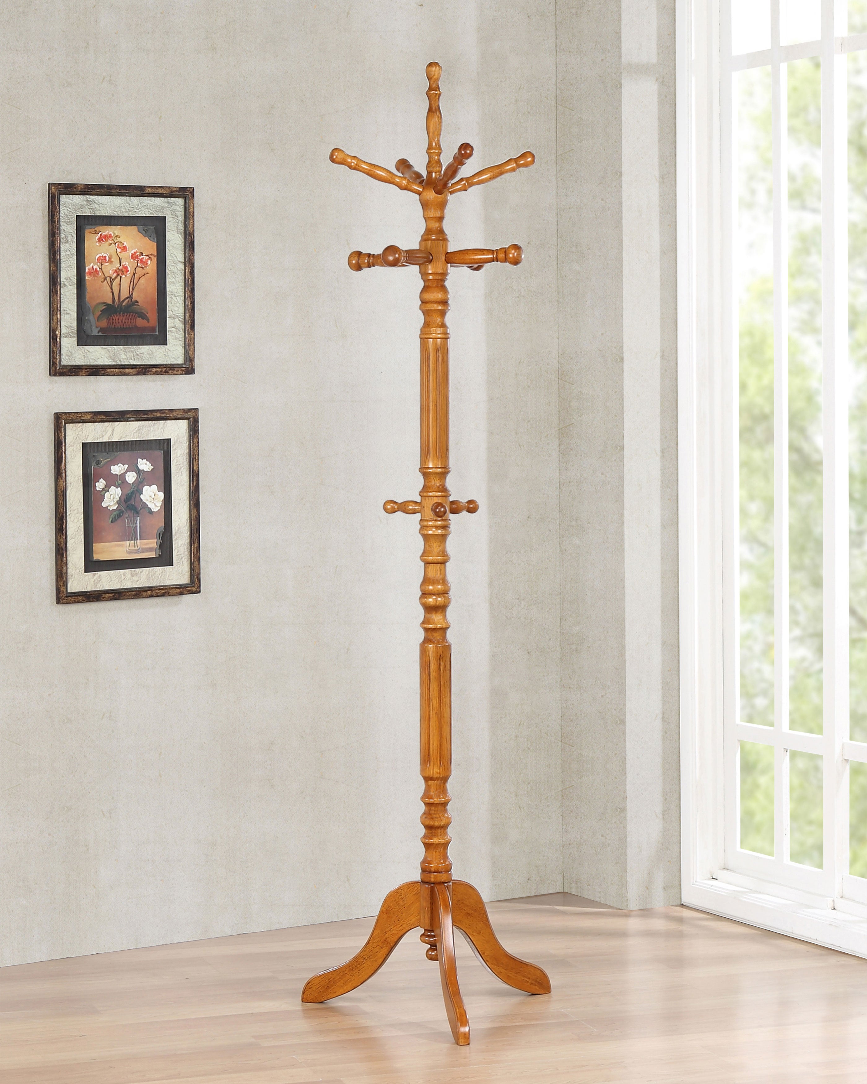 Achelle 11 Hook Freestanding Coat Rack Hanger Golden Brown — view 2