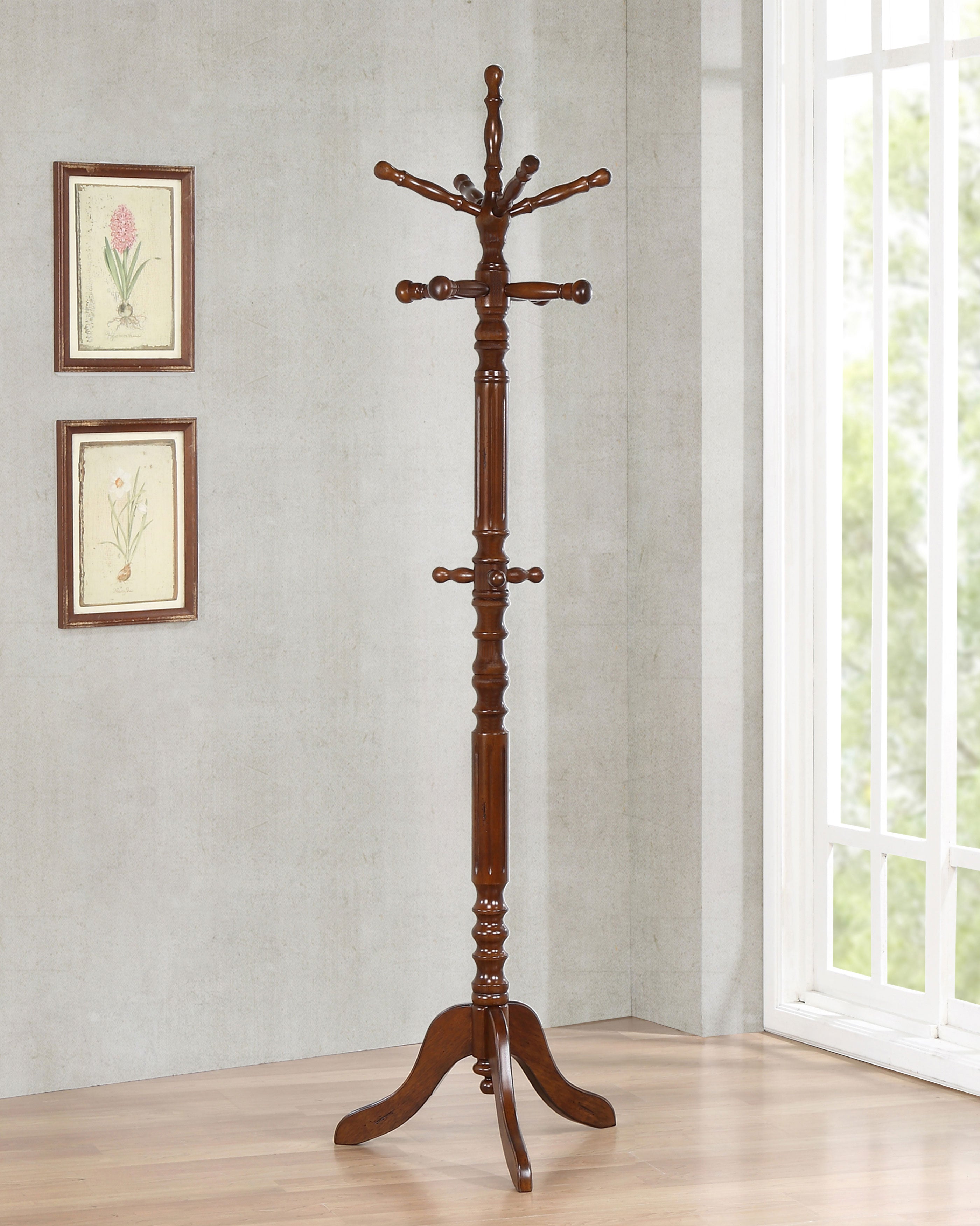 Achelle 11 Hook Freestanding Coat Rack Hat Hanger Tobacco — view 2